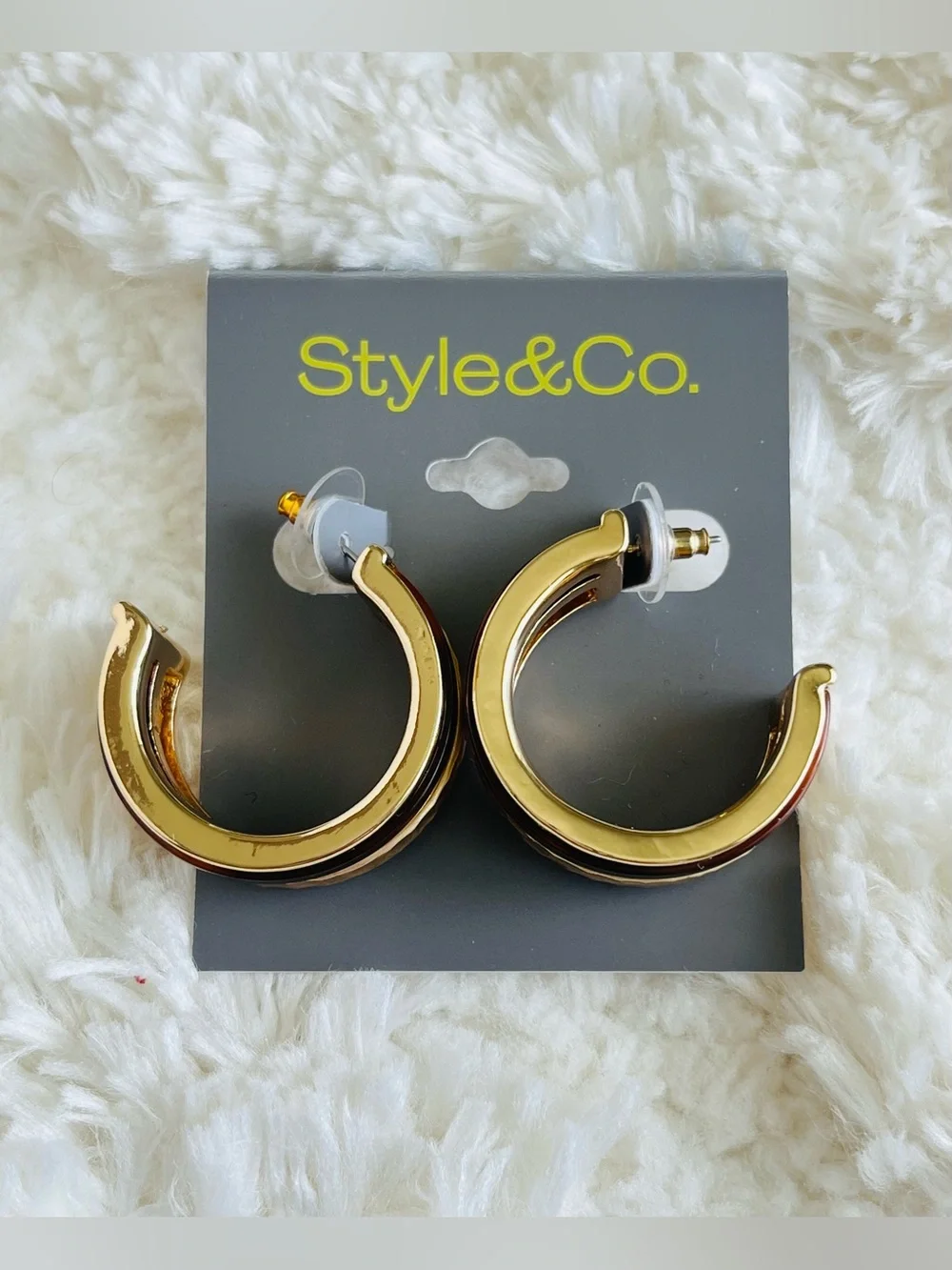 Style & Co Inlay Hoop Earrings